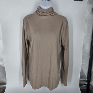 Swank A Posh XL Plus Size Taupe Turtleneck Top Layering Shirt Soft Stretch Nude